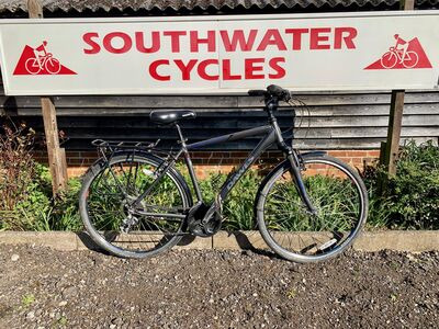 SOUTHWATER CYCLE HIRE Week Hybrid bike hire 20in gents F/s grey 700c wheel click to zoom image