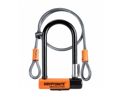 KRYPTONITE Evolution Mini 7 Dead Bolt D-Lock & 4 foot kryptoflex cable click to zoom image