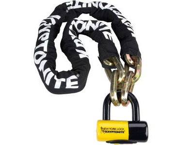 KRYPTONITE New York Fahgettaboudit Chain 14mmX150cm And NY Disc Lock 15mm Sold Secure Gold