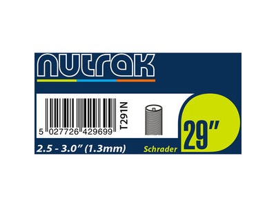 NUTRAK 29 inch x 2.5 - 3.0 inner tube 29 inch x 2.5 - 3.0 Black Schrader Valve  click to zoom image