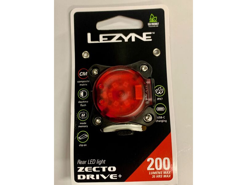 LEZYNE Zecto Drive 200+ LED Rear Light click to zoom image