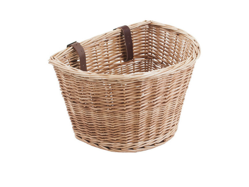 M PART D Shaped wicker basket with leather straps click to zoom image