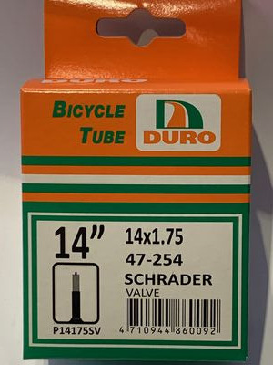 DURO 14 x 1.75 (47-254) inner Tube Schrader Valve