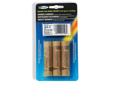 ESTES Motor Packs A range A8-3 (3 pack) multi  click to zoom image