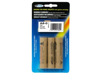 ESTES Motor Packs A range A8-0 (3 pack) multi  click to zoom image