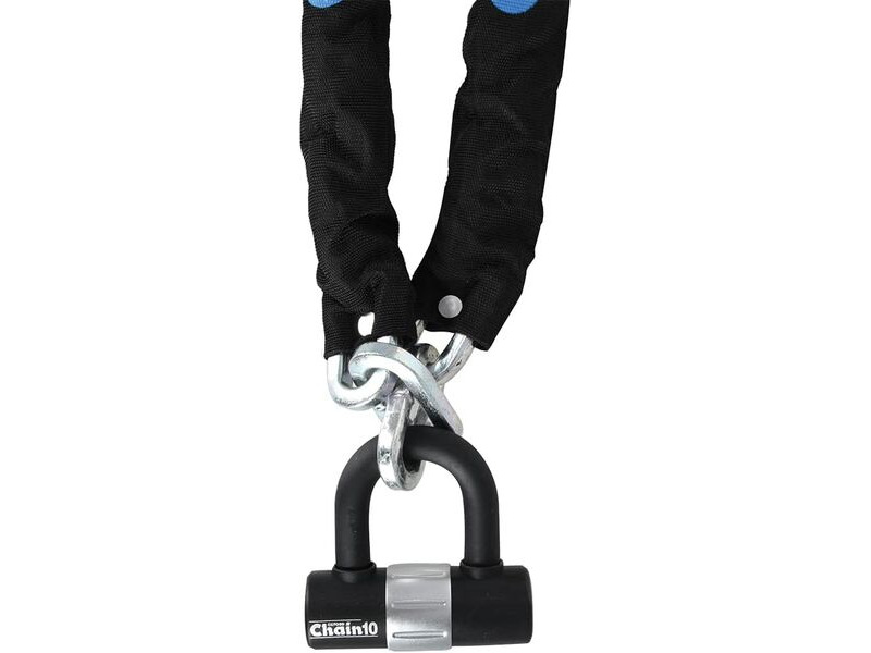 OXFORD PRODUCTS 10 Square Link Chain with Double Locking Padlock, Black, 1.4 x 10 mm click to zoom image