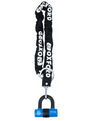 OXFORD PRODUCTS CHAIN 8 Chain Lock & Mini Shackle 8mm x 1000mm LK182 (Silver Rated)