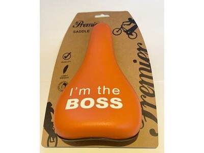 PREMIER BMX Saddle I'm The Boss Orange