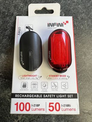 INFINI LIGHTS Olley lightset micro USB front and rear lights black click to zoom image