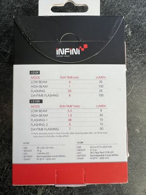 INFINI LIGHTS Olley lightset micro USB front and rear lights black click to zoom image