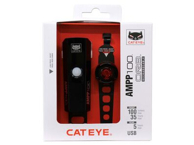 CATEYE AMPP 100 / Orb Rechargable Bike Light Set click to zoom image