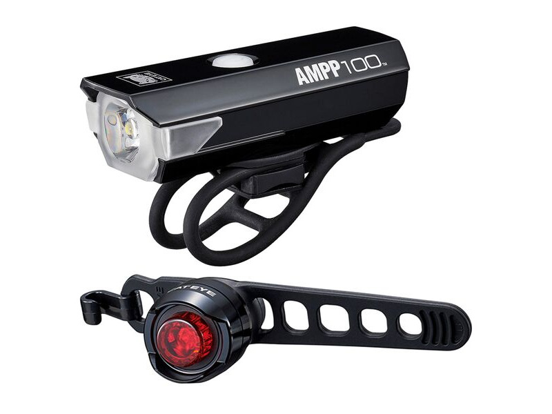 CATEYE AMPP 100 / Orb Rechargable Bike Light Set click to zoom image