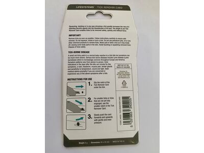 LIFESYSTEMS Tick Remover Card click to zoom image