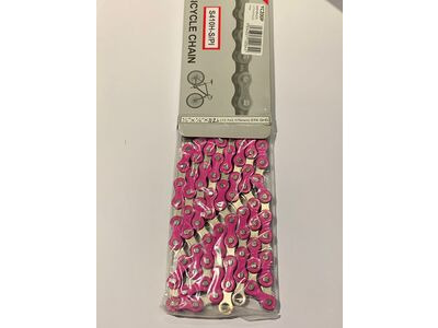 YBN S410H Old School BMX Chain 1/2" x 1/8" x 112 links Single Speed 1/2" x 1/8" x 112 links Pink/Silver  click to zoom image