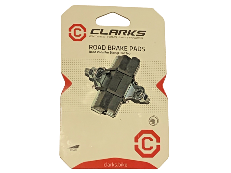 CLARKS CYCLE SYSTEMS Road Brake Pads for Stirrup Flat Top Rod Brakes click to zoom image