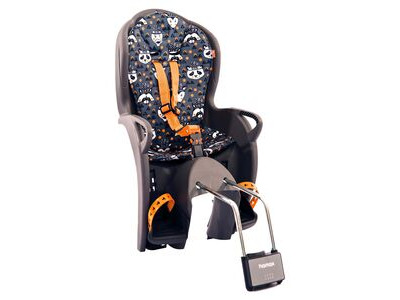 HAMAX KISS Rear Frame Mounted Childseat Rear seat Grey/Orange Animal Print  click to zoom image